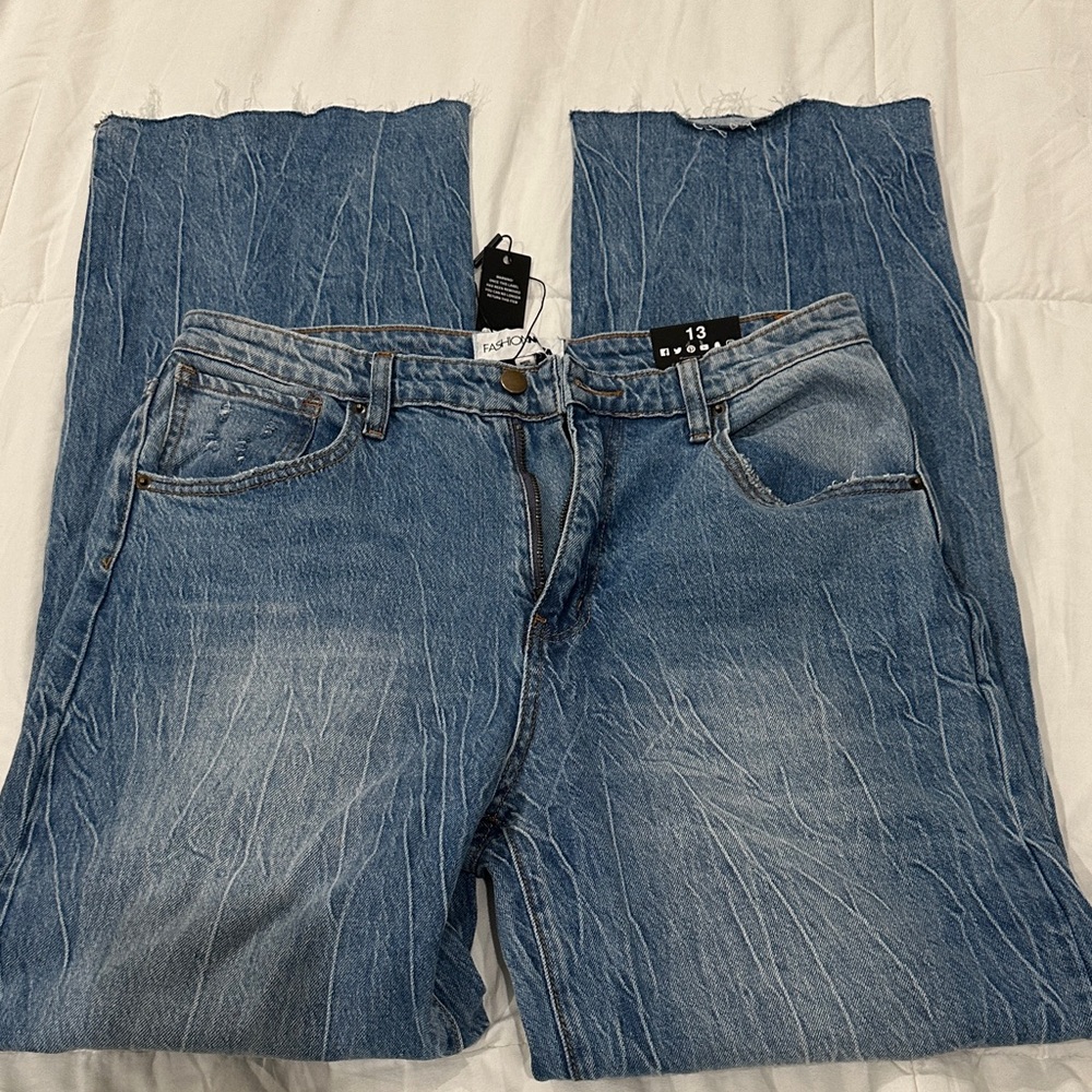 Fashion Nova Men's Classic Blue Bootcut Jeans